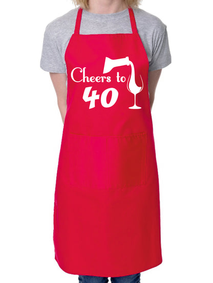 40th Birthday Apron Cheers to 40 Apron Novelty Baking BBQ Cooking Gift