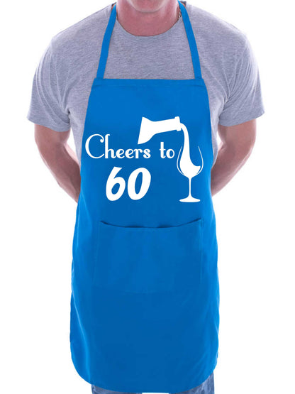 60th Birthday Apron Cheers to 60 Apron Novelty Baking BBQ Cooking Gift