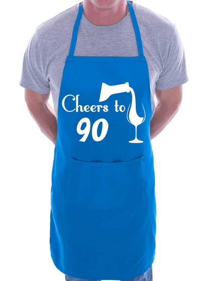 90th Birthday Apron Cheers to 90 Apron Novelty Baking BBQ Cooking Gift