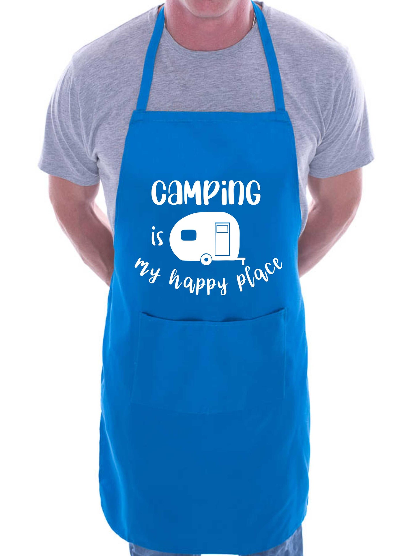 Camping Is My Happy Place Apron Baking BBQ Cooking