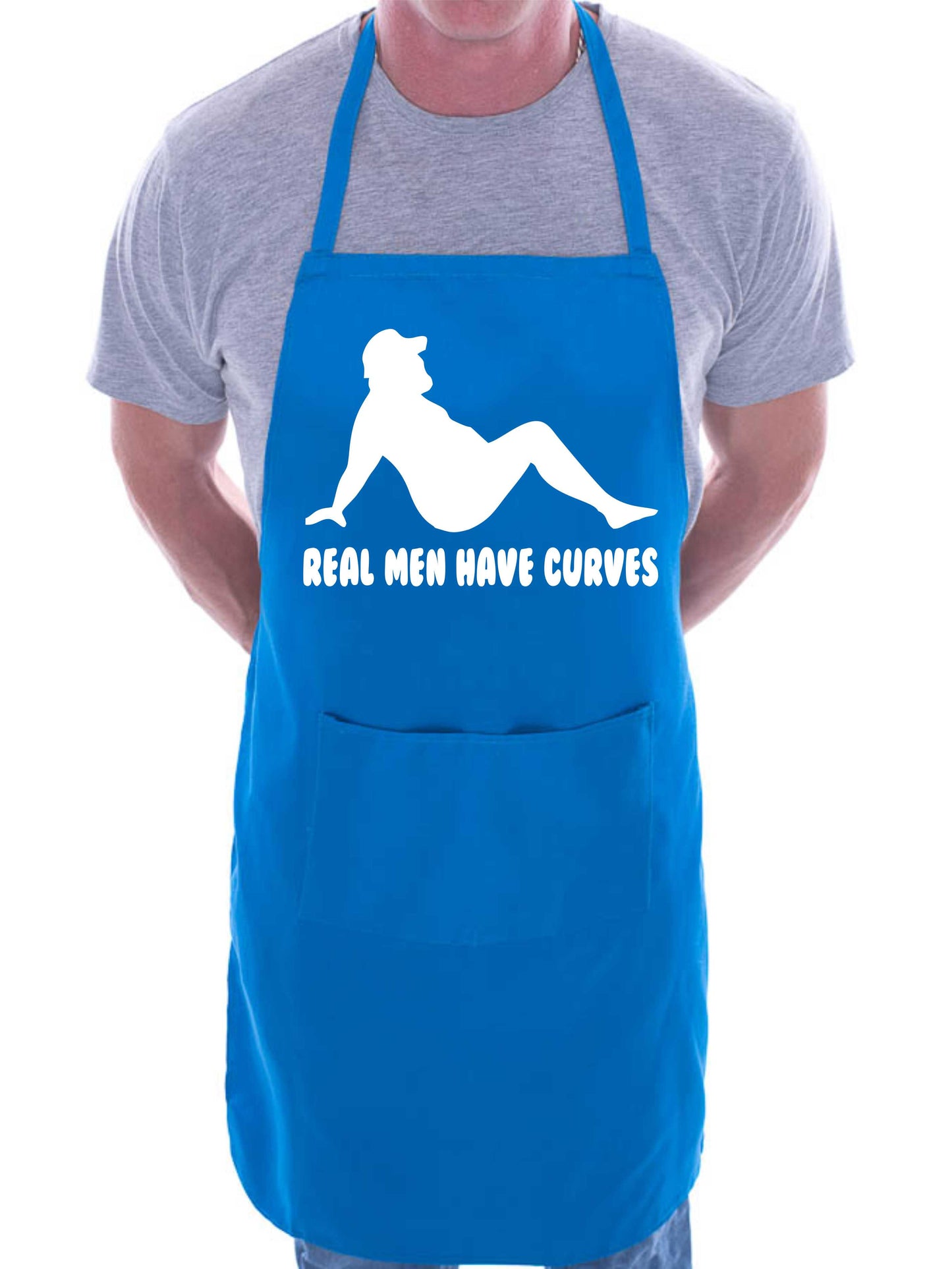 Real Men Have Curves Funny Slogan Unisex BBQ Cooking Apron
