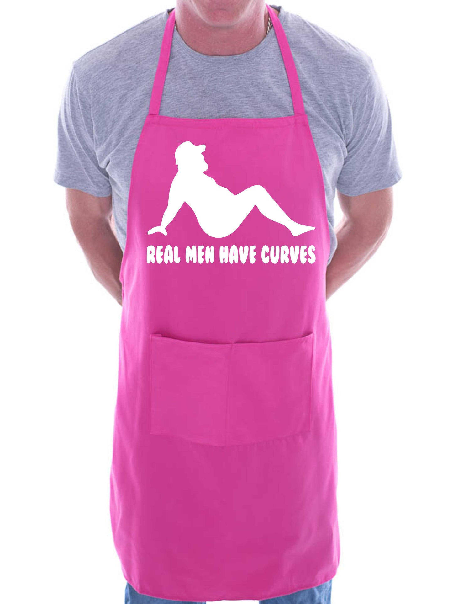 Real Men Have Curves Funny Slogan Unisex BBQ Cooking Apron