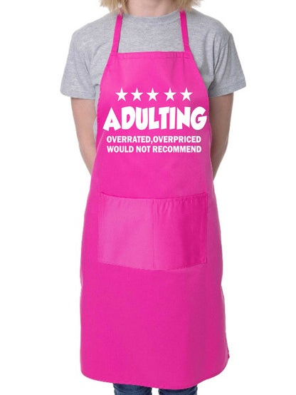 Adulting Ovepriced & Over Rated Funny BBQ Apron Baking Crafting Cooking Apron