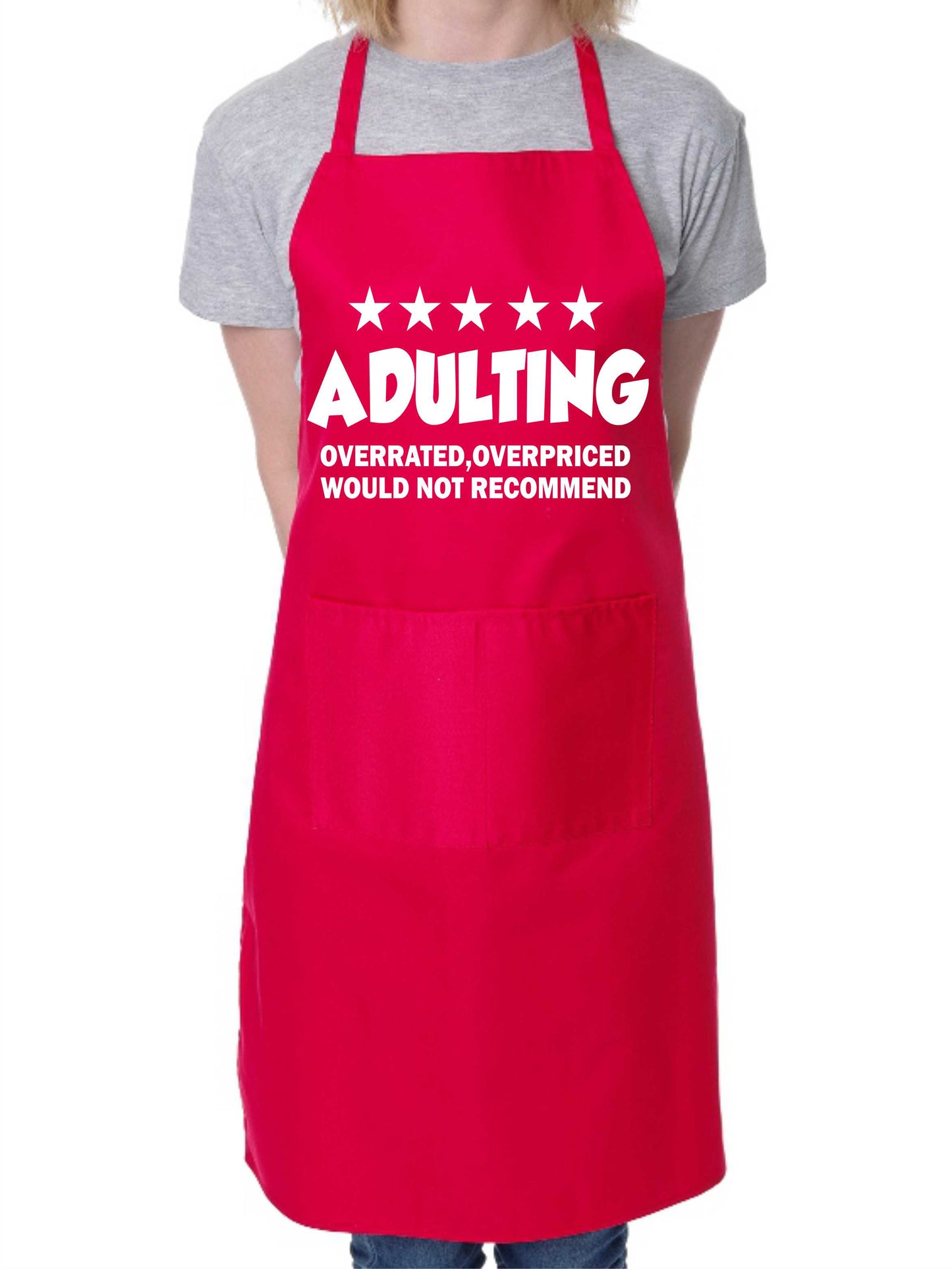 Adulting Ovepriced & Over Rated Funny BBQ Apron Baking Crafting Cooking Apron