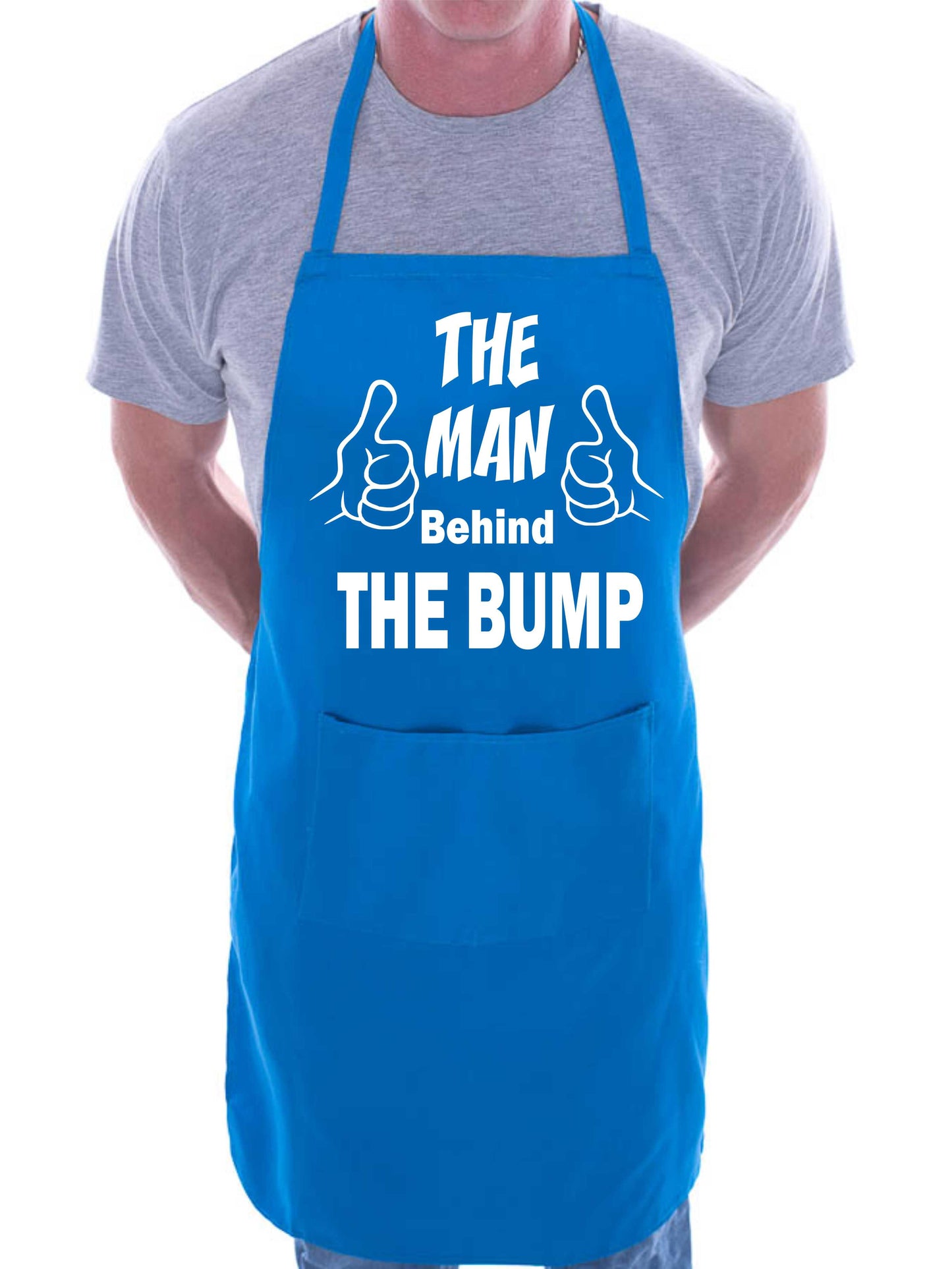 The Man Behind The Bump New Dad BBQ Apron Baking Crafting Cooking Apron