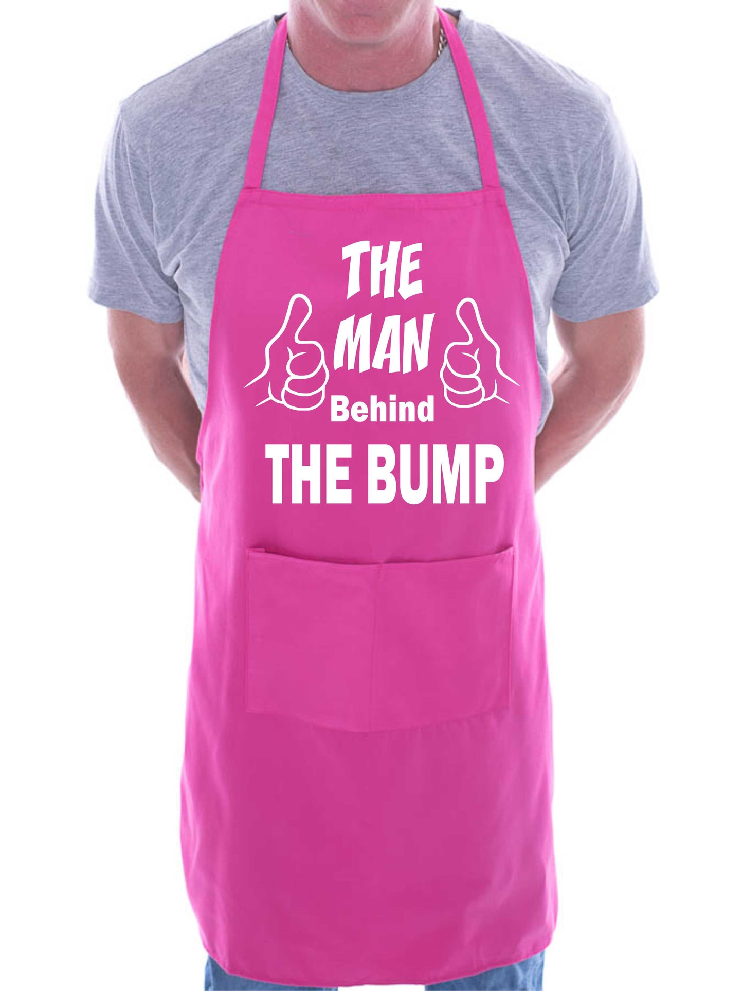 The Man Behind The Bump New Dad BBQ Apron Baking Crafting Cooking Apron