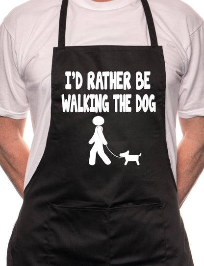 I'd Rather Be Walking Dog BBQ Cooking Apron
