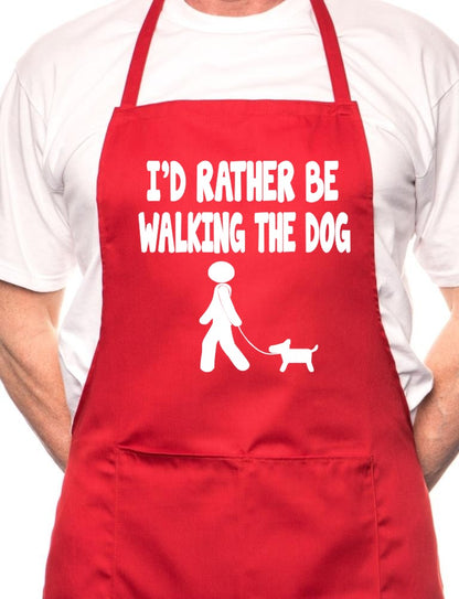 I'd Rather Be Walking Dog BBQ Cooking Apron