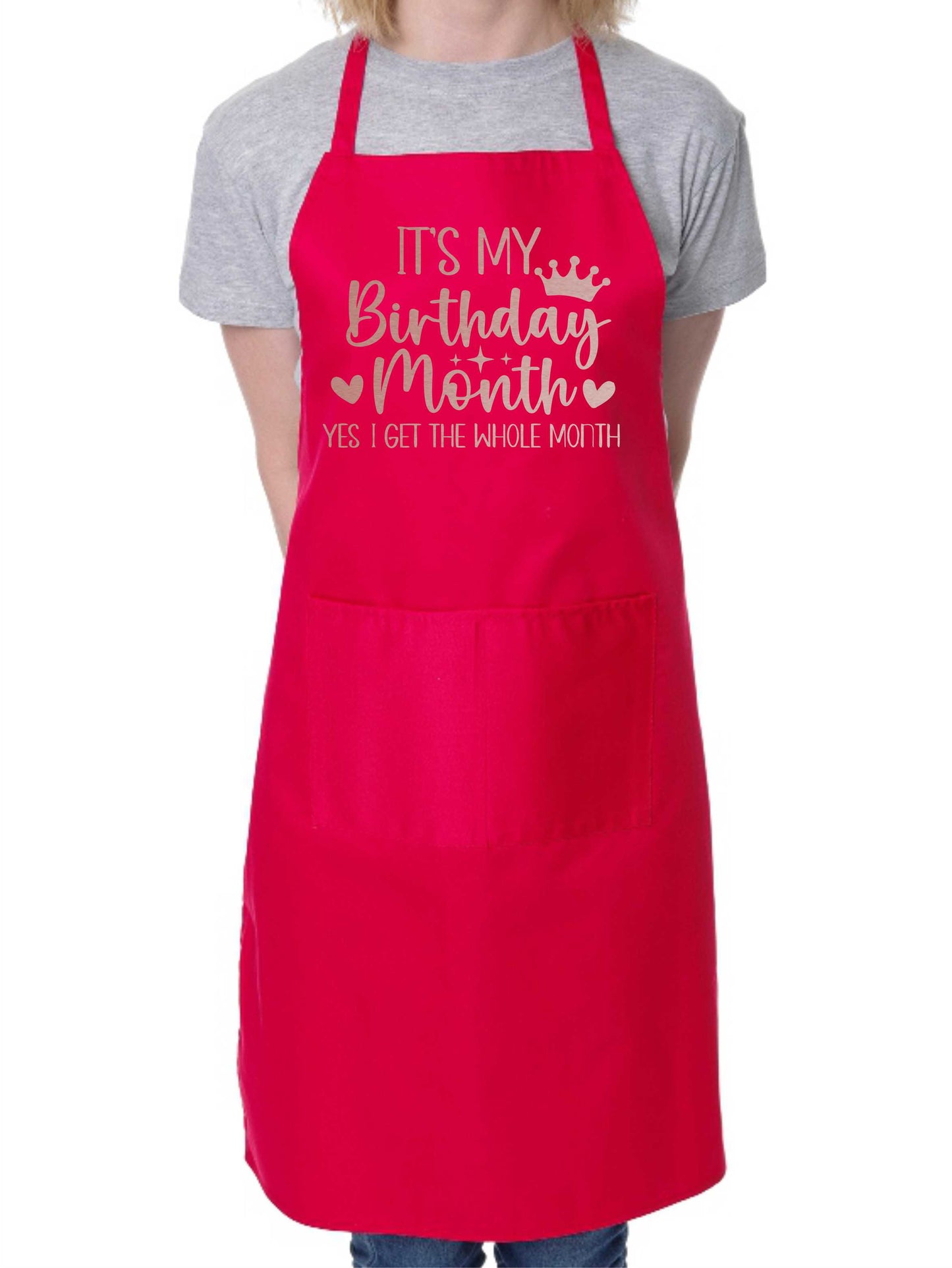 It's My Birthday Month Ladies Apron Birthday Gift Funny Baking Apron In Rose Gold Design