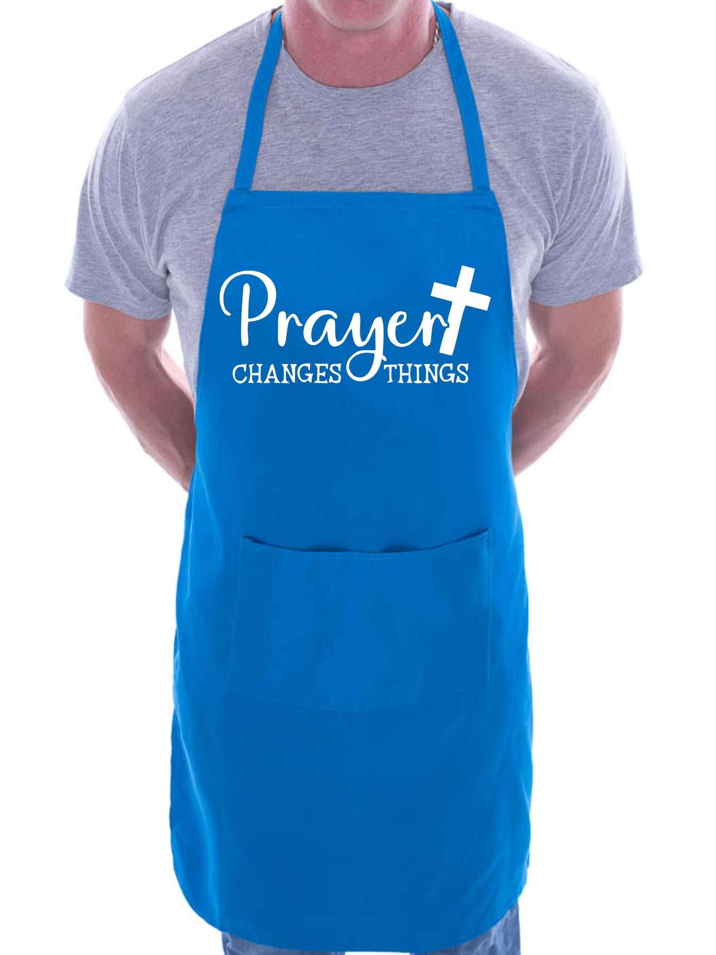 Prayer Changes Things Apron Religious Church Fete Worship BBQ