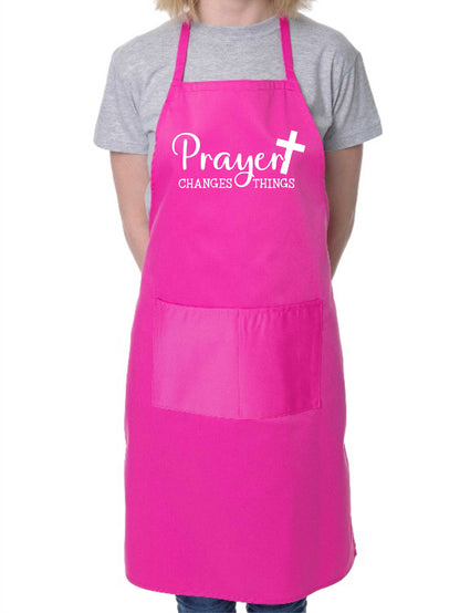 Prayer Changes Things Apron Religious Church Fete Worship BBQ