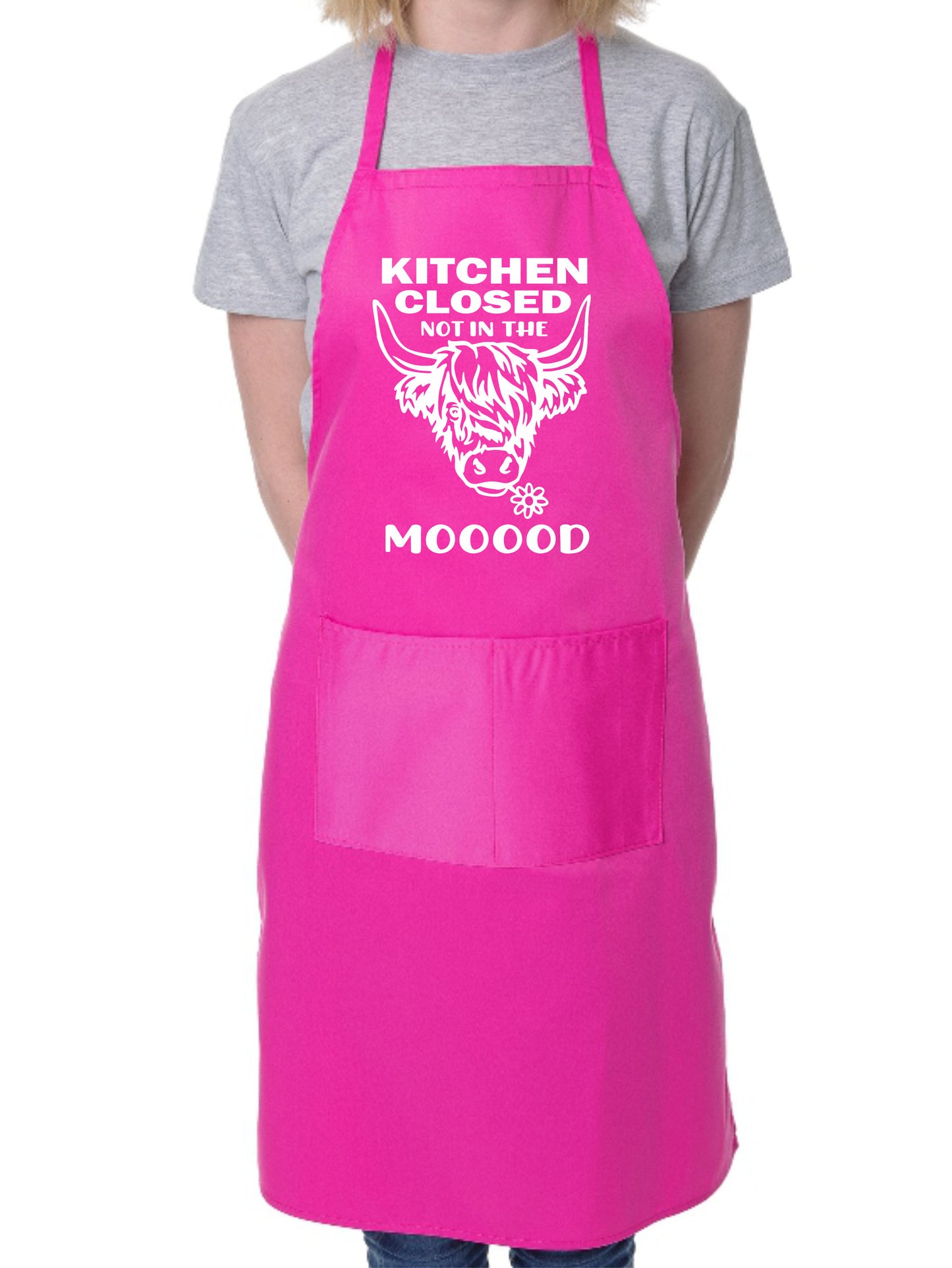 Kitchen Closed Not In The Mood Apron Funny Birthday Gift Cooking Baking BBQ