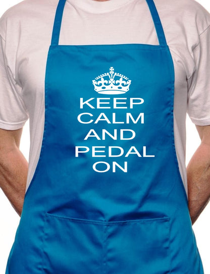 Adult Keep Calm And Pedal Biking BBQ Cooking Funny Novelty Apron