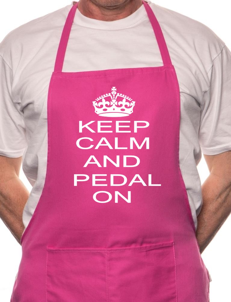 Adult Keep Calm And Pedal Biking BBQ Cooking Funny Novelty Apron
