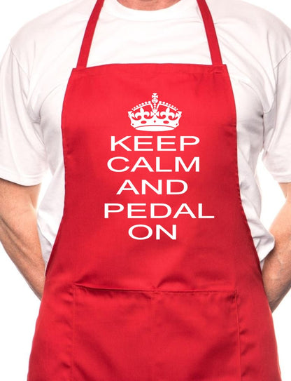 Adult Keep Calm And Pedal Biking BBQ Cooking Funny Novelty Apron