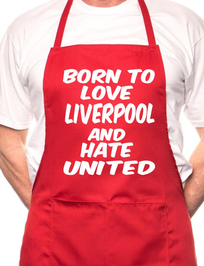 Love Liverpool Hate Man Utd Football BBQ Cooking Apron