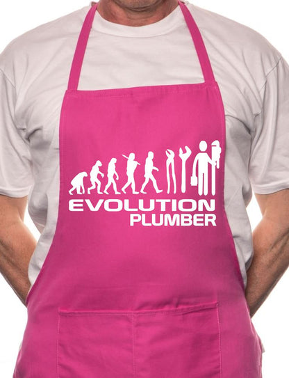 Adult Evolution Of Plumber BBQ Cooking Funny Novelty Apron