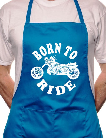 Adult Born To Ride Motorbike BBQ Cooking Funny Novelty Apron
