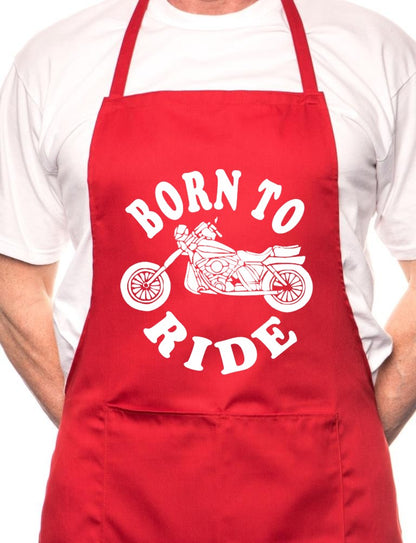Adult Born To Ride Motorbike BBQ Cooking Funny Novelty Apron