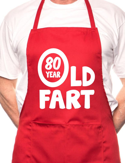 Adult 80 Year Old Fart Birthday BBQ Cooking Funny Novelty Apron