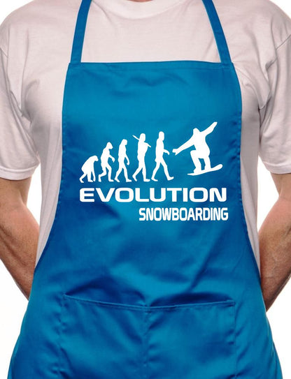 Adult Evolution Of Snowboarding BBQ Cooking Funny Novelty Apron