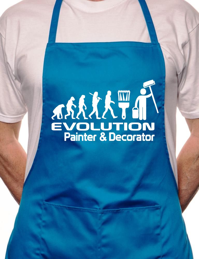 Adult Evolution Of Painter & Decorator BBQ Cooking Funny Novelty Apron