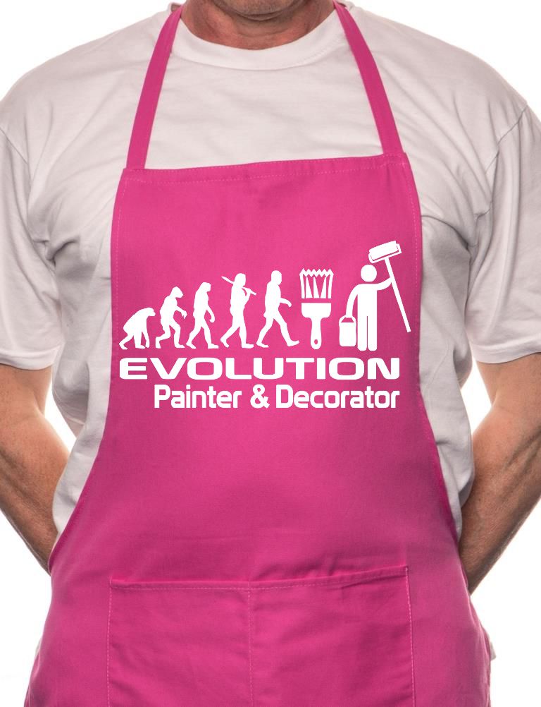 Adult Evolution Of Painter & Decorator BBQ Cooking Funny Novelty Apron