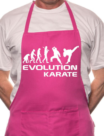 Adult Evolution Of Karate Martial Arts BBQ Cooking Funny Novelty Apron