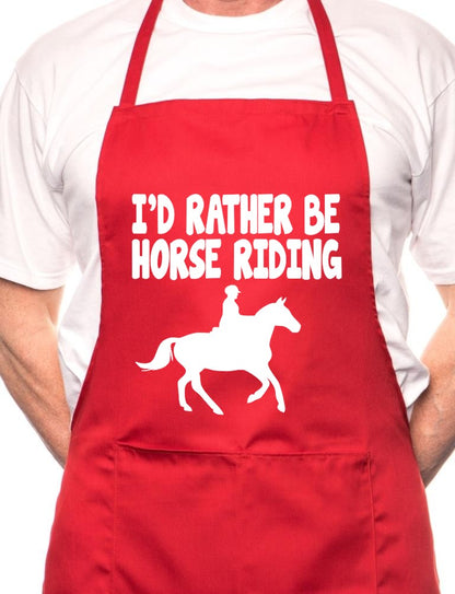 I'd Rather Be Horse Riding BBQ Cooking Apron
