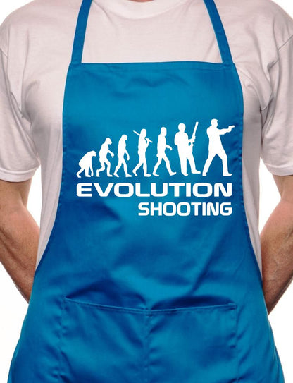 Adult Evolution Of Shooting BBQ Cooking Funny Novelty Apron