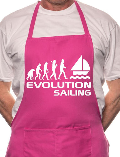 Adult Evolution Of Sailing Gift BBQ Cooking Funny Novelty Apron