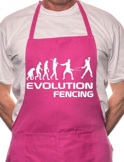 Adult Evolution Of Fencing BBQ Cooking Funny Novelty Apron