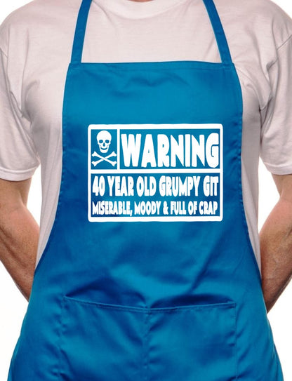 Adult 40 Year Old Git 40th Birthday BBQ Cooking Funny Novelty Apron