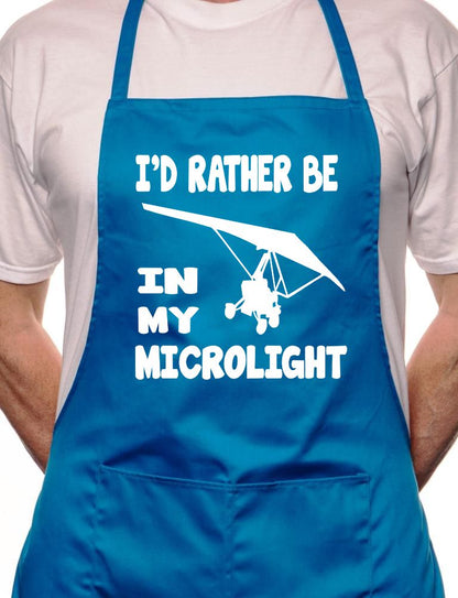 Adult I'd Rather Be On My Microlight BBQ Cooking Funny Novelty Apron