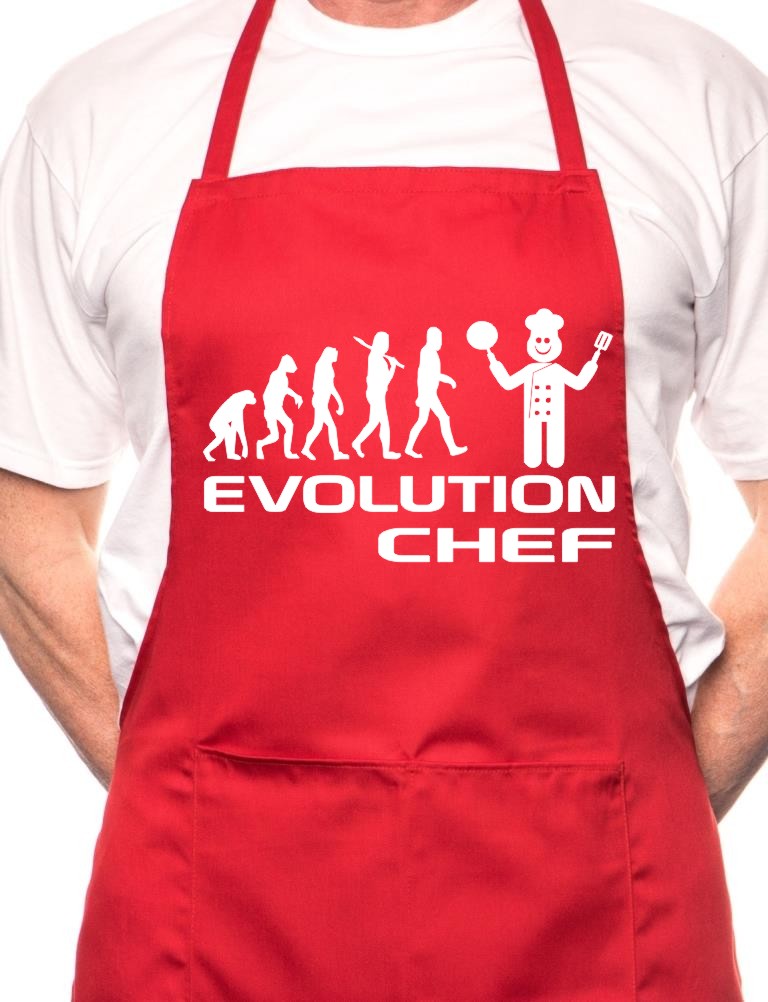 Adult Evolution Of A Chef BBQ Cooking Funny Novelty Apron