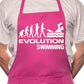 Adult Evolution Of Swimming Gift BBQ Cooking Funny Novelty Apron