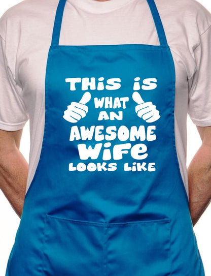 Adult This is What Awesome Wife BBQ Cooking Funny Novelty Apron