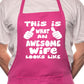 Adult This is What Awesome Wife BBQ Cooking Funny Novelty Apron