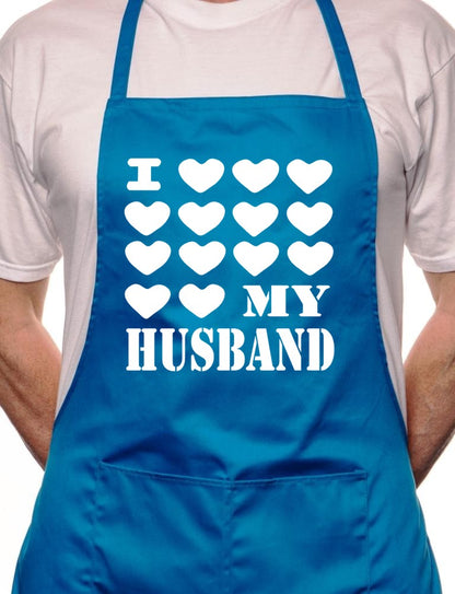 Adult I Love My Husband BBQ Cooking Funny Novelty Apron