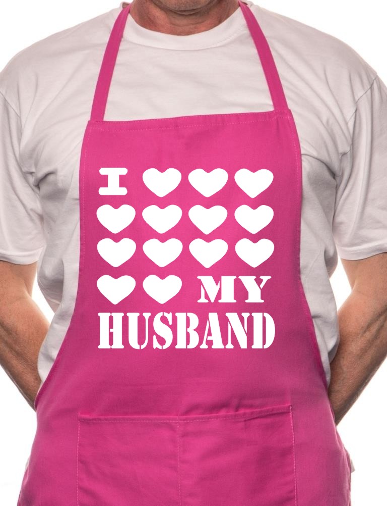 Adult I Love My Husband BBQ Cooking Funny Novelty Apron