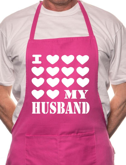 Adult I Love My Husband BBQ Cooking Funny Novelty Apron