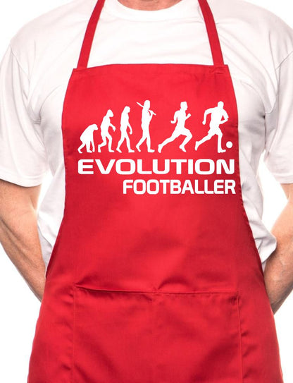 Adult Evolution Of Footballer Football BBQ Cooking Funny Novelty Apron