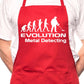 Adult Evolution Of Metal Detecting BBQ Cooking Funny Novelty Apron