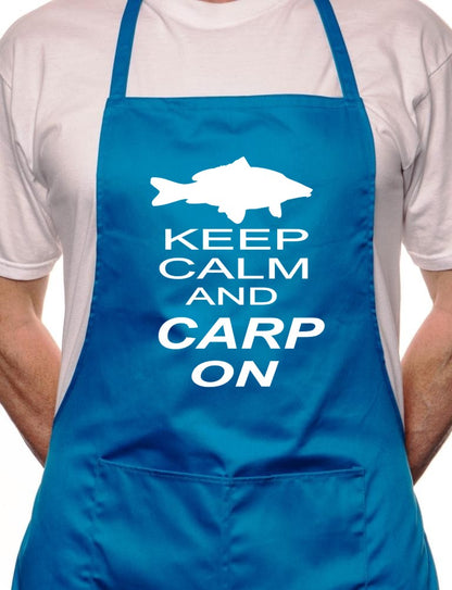 Keep Calm And Carp On Fishing BBQ Cooking Apron
