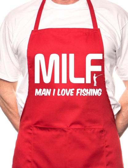 Adult MILF Man I Love Fishing 40 BBQ Cooking Funny Novelty Apron