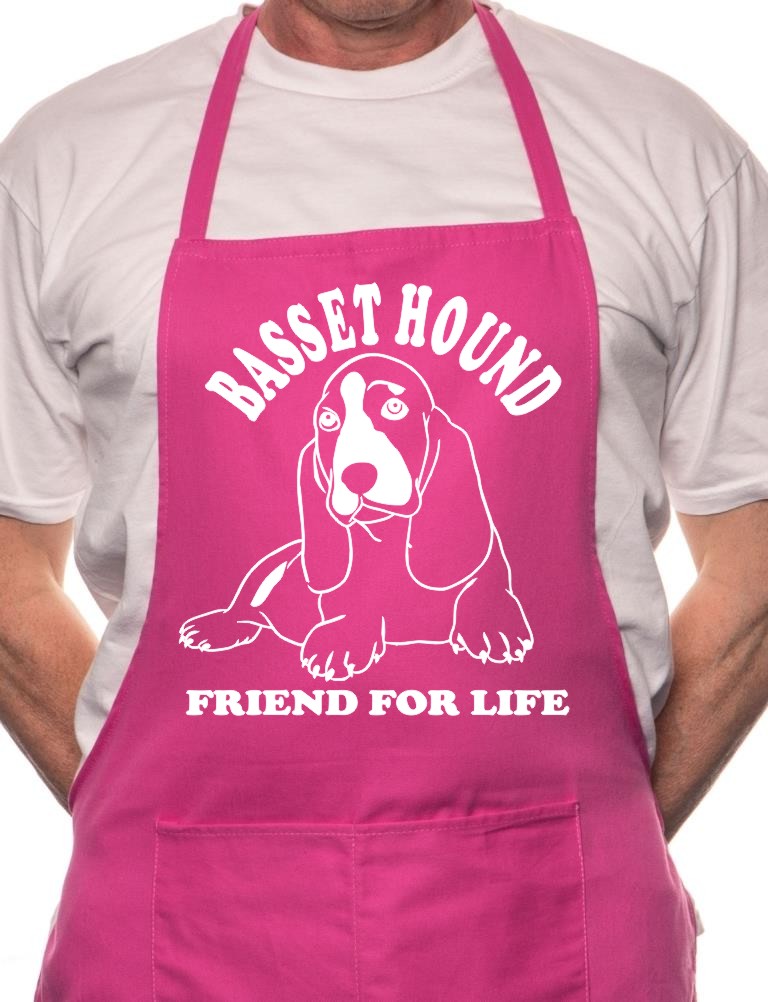 Adult Basset Hound Dog Lover Gift BBQ Cooking Funny Novelty Apron