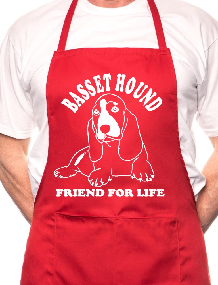 Adult Basset Hound Dog Lover Gift BBQ Cooking Funny Novelty Apron