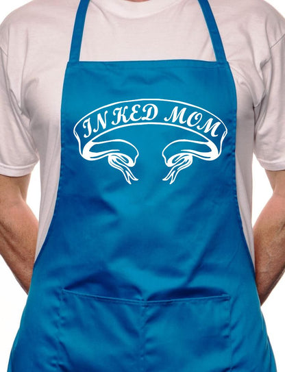 Adult Inked Mom Tattoo Artist BBQ Cooking Funny Novelty Apron