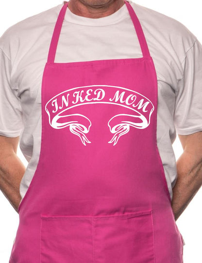 Adult Inked Mom Tattoo Artist BBQ Cooking Funny Novelty Apron