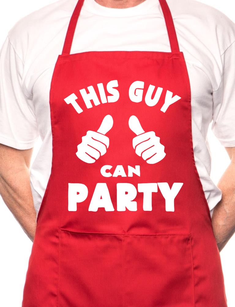 Adult This Guy Can Party BBQ Cooking Funny Novelty Apron